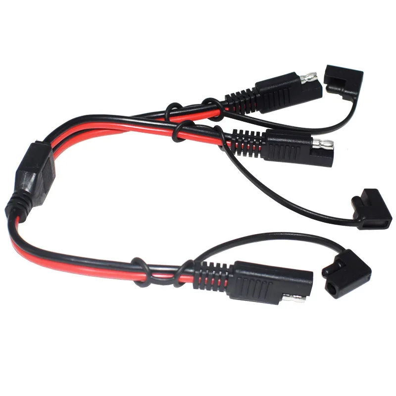 

14AWG Sae 1 to 2 Power Extension Cable Harness Cord Quick Disconnect Plug with Cover for Car Motorcycle Solar Panel Battery