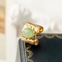 stainless steel rings for women natural stone gold plated stainless steel openwork open ring 2022 trend jewelry party jewelry
