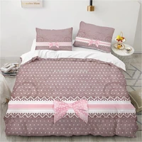 luxury 3d bedding set europe queen king double duvet cover set bed linen comfortable blanketquilt cover bed set bow pink