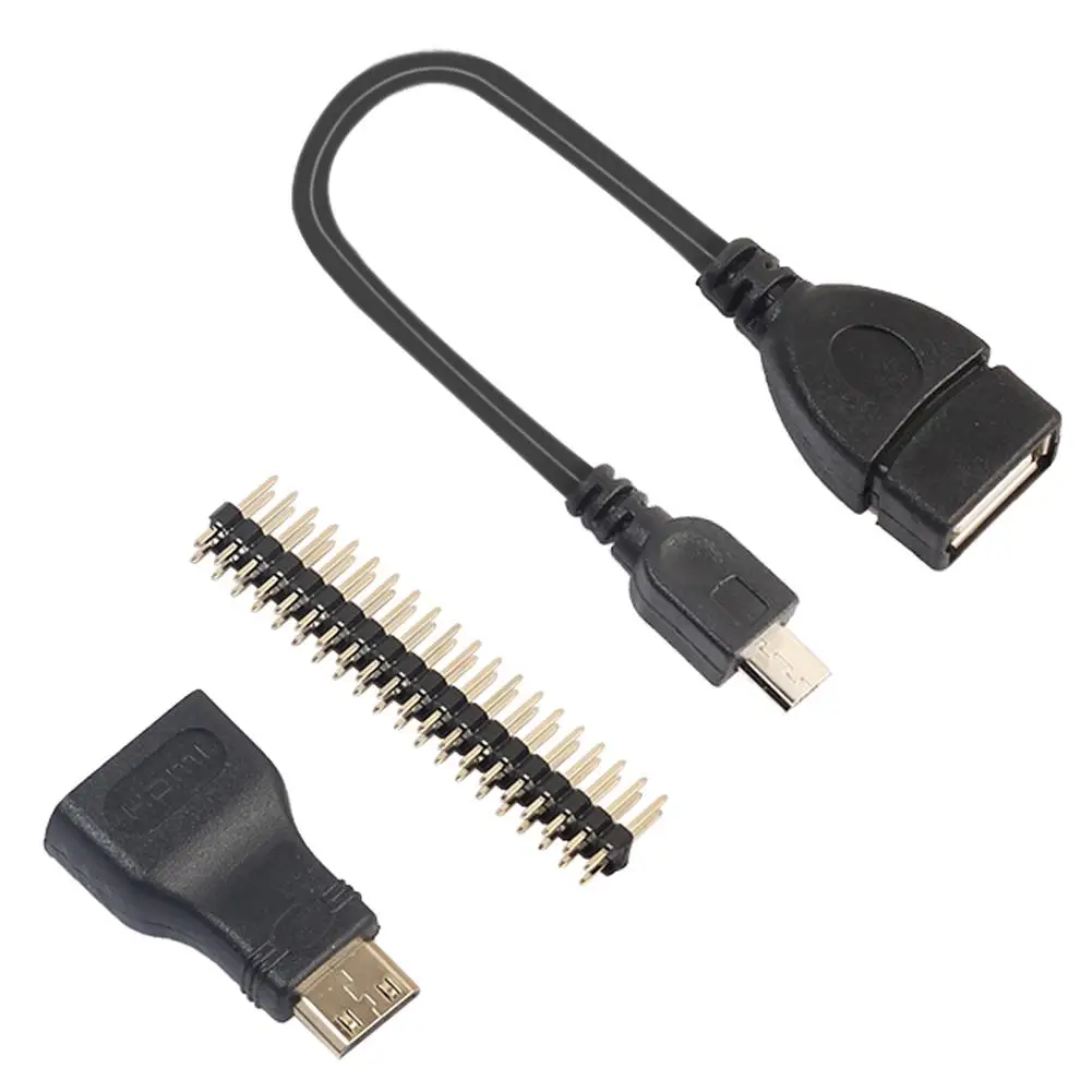 Адаптер Mini-HDMI-совместимый штекер-штекер + Кабель Micro USB-USB штекер-разъем GPIO Pins для