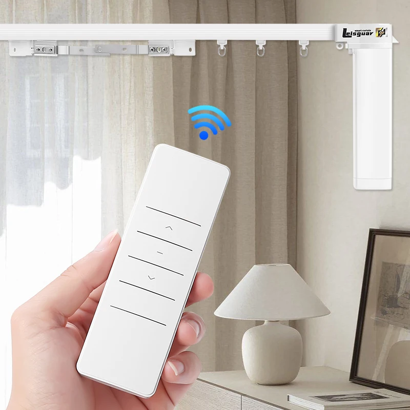 Фото Электрическая занавеска Zigbee для умного дома на солнечной энергии, поддержка Alexa Google Voice, удаленный двигатель, настройка, размер трека 4000 мА №4