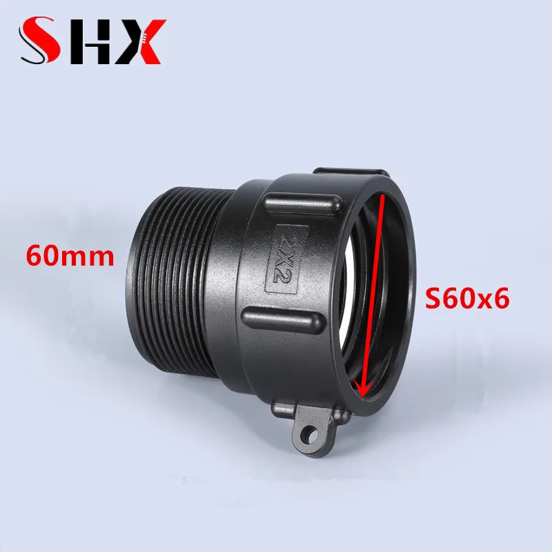 

Адаптер резервуара IBC S60 * 6 с грубой резьбой на 2 дюйма, Штекерный разъем BSP, утолщенный соединитель для садового шланга, 1 шт.