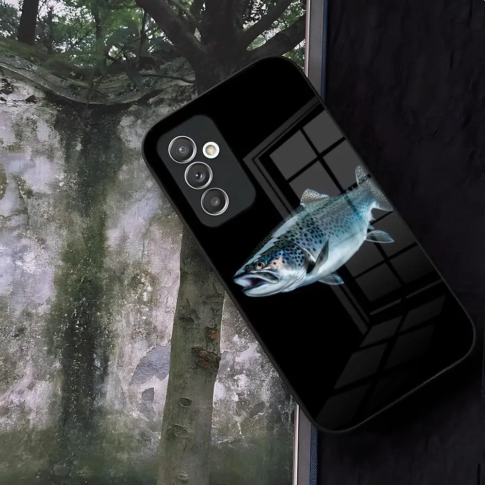 Чехол для телефона Shimano Fish Glass Samsung Galaxy S20 S25 S21 S22 S24 S23 Ultra Fe Plus A34 A54 A16 A24 A52 A53 M54 Coque