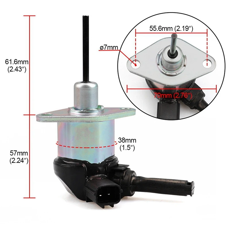 3X 1A021-60015 12 в топливный стопорный электромагнитный клапан для Kubota L3830 L39 L3940 L45 L4600