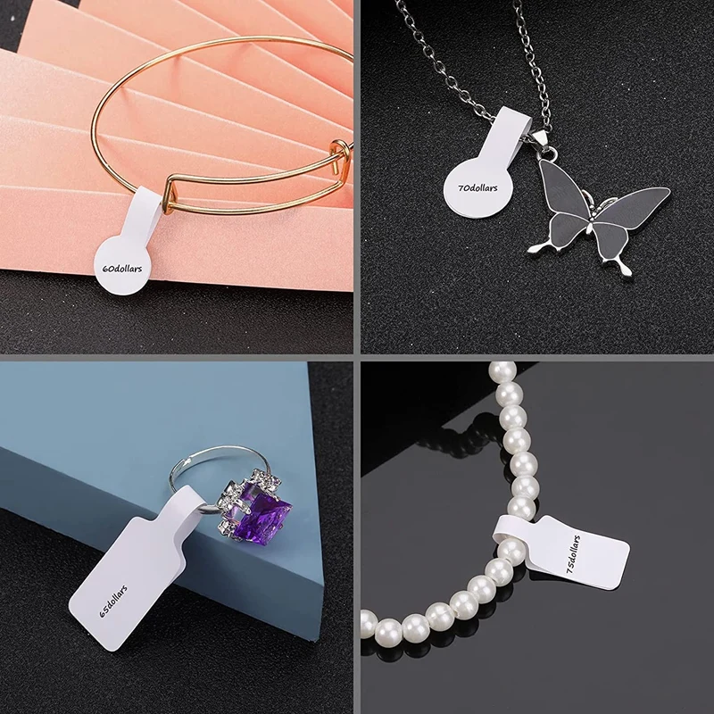 Blank Jewelry Price Tags Stickers Self Adhesive Short Dumbbell for Necklace Earring Identify Label | Дом и сад