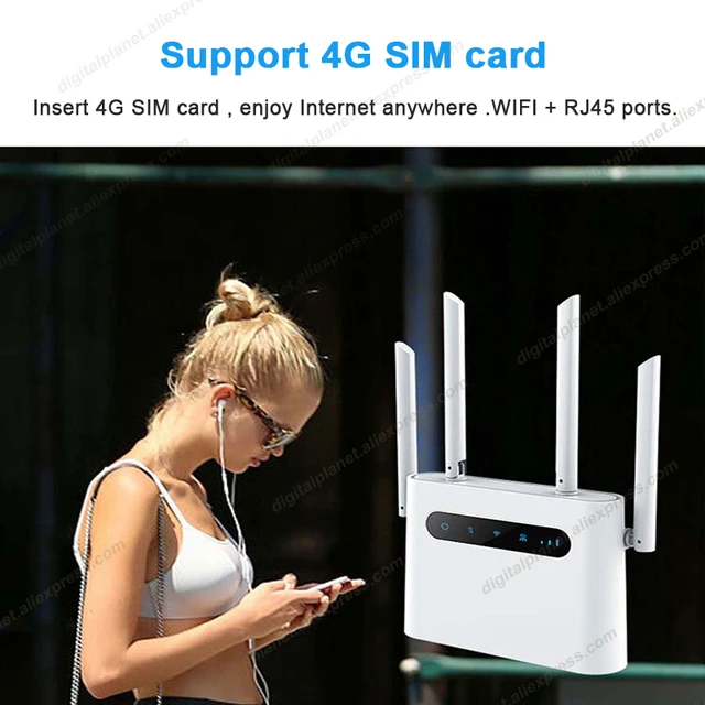 4G SIM card wifi router 4G lte cpe 300m CAT4 32 wifi users RJ45 WAN LAN indoor wireless modem Hotspot dongle 5