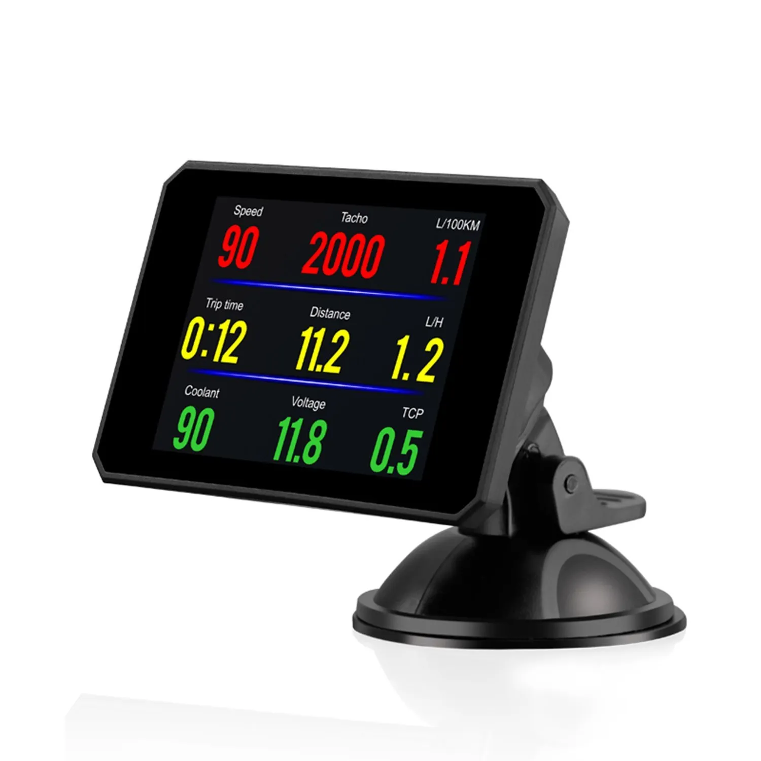 Фото P16 Проекционный дисплей (HUD) OBD: Умный цифровой измеритель для автомобиля, система оповещения на лобовое стекло через порт OBD2 №1