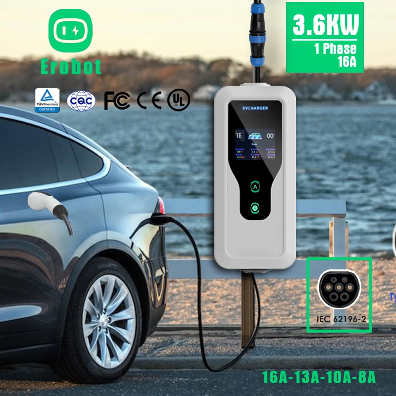 

16A Type 2 Ultra-fast Charger Car Mobile Charger Electric Vehicle Charging Station 220 V For Home Tesla Model y 2023 Accessories