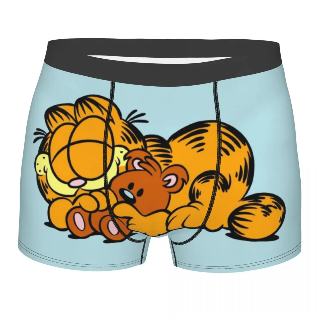 

Garfields And Pooky Sleeping Underwear Men Sexy Printed Customized Cute Cat Boxer Shorts Panties