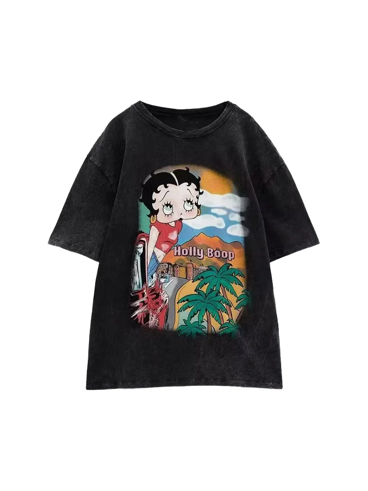 

PB&ZA2023Early Spring New Women's Fashion Round Neck Casual Pleated Doll Trim T-Shirt 4644303807