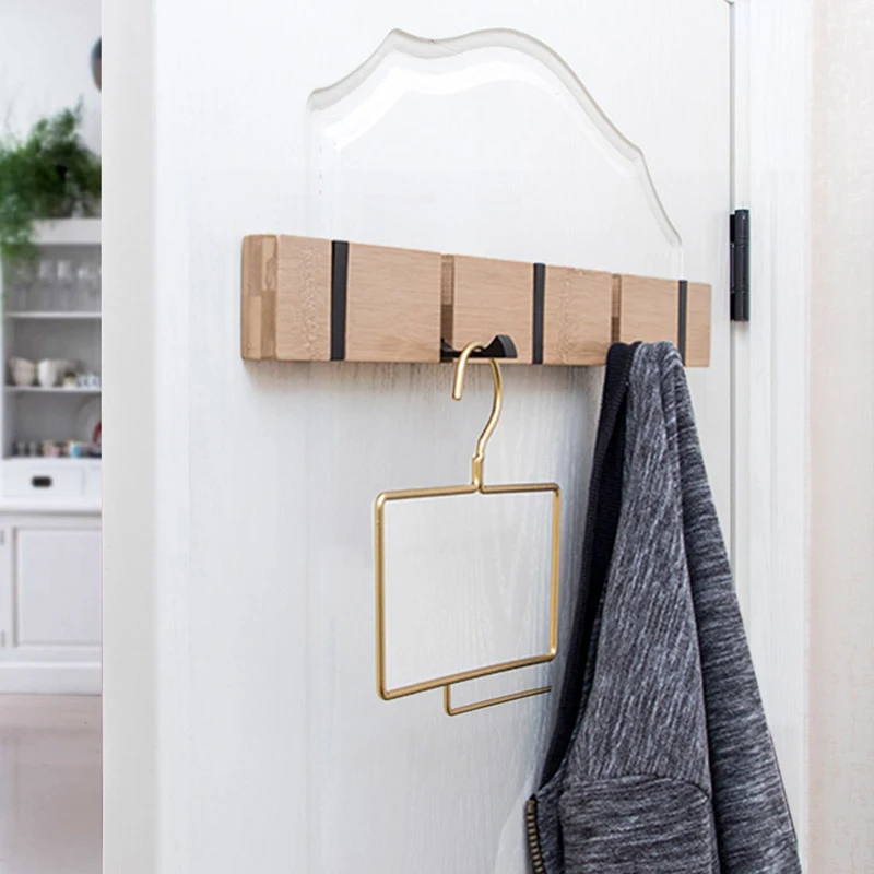 

5 крючков, деревянные настенные вешалки, домашний декор, мебель, вешалка для пальто, шляп, одежды, кухонная настенная вешалка, подвесной складной крючок