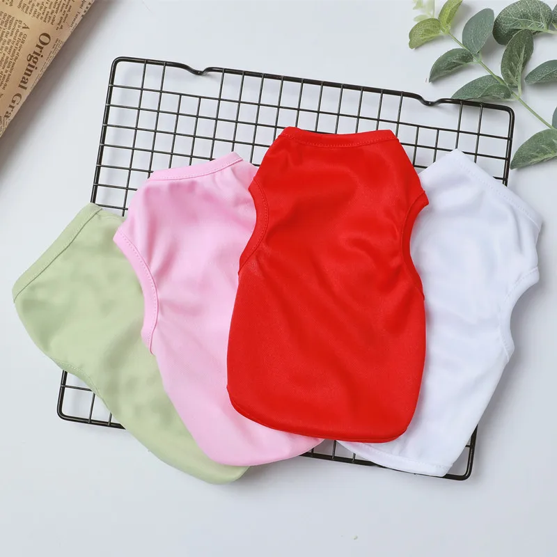 

XS-2XL Summer Dog Clothes Solid Color Dog Vest Blank Bottoming Puppy Shirt Soft Clothes for Small Medium Dog Chihuahua Pet Vest