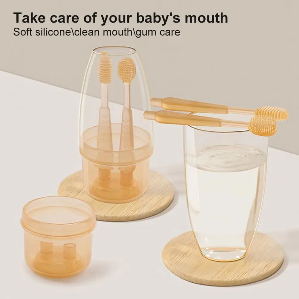 

1Set Infant Tongue Toothbrush Useful Comfortable Grip Portable for Home Tongue Coating Brush Baby Mouth Cleaner