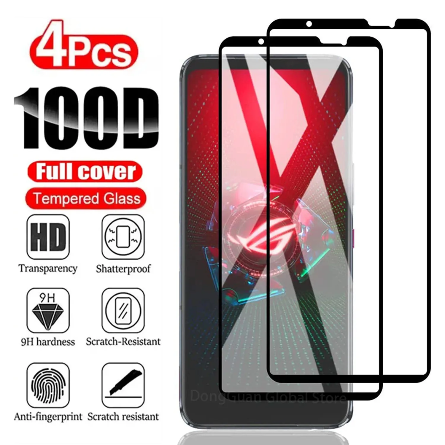 1/4 шт. высококачественное алюминиевое баллистическое закаленное стекло для ASUS ROG