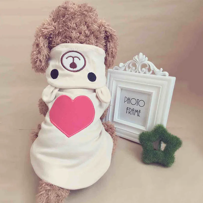 

1 шт. толстовки с капюшоном, наряд, пальто для щенка, с рисунком любовного медведя, хлопковая зимняя одежда для собак, пижама, костюм для собак...