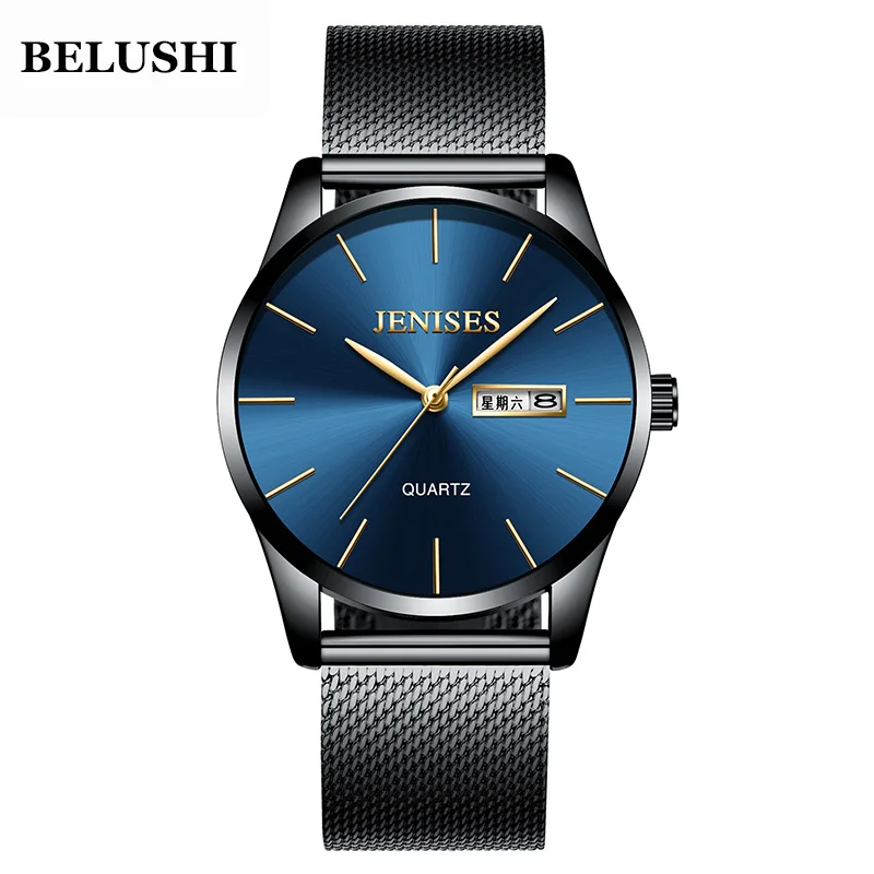 

Top Brand Luxury Men's Watch Fashion Ultra-Thin Simple Steel Quartz Watch Sport Waterproof Calendar Luminous Wristwatch