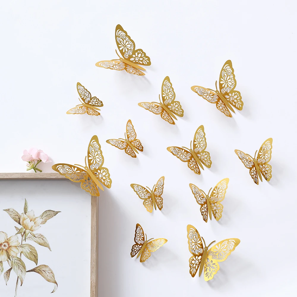 

12 шт. 3D настенные наклейки бабочки и стрекозы BALONAR