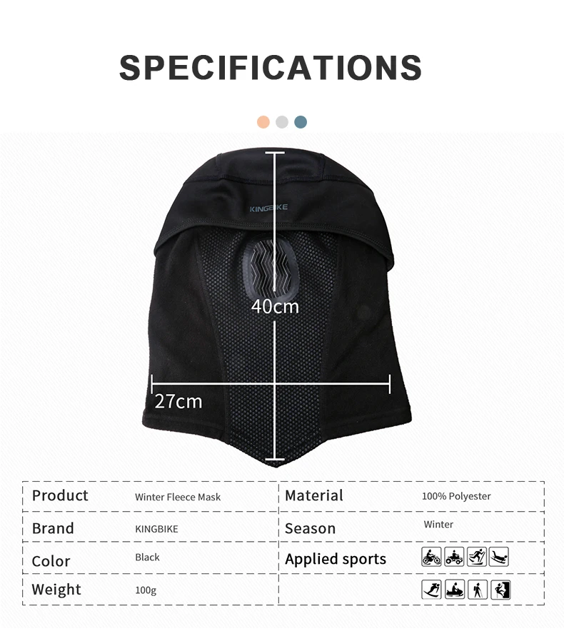 BAT FOX Мужская зимняя велосипедная маска флисовая теплая ветрозащитная для лица