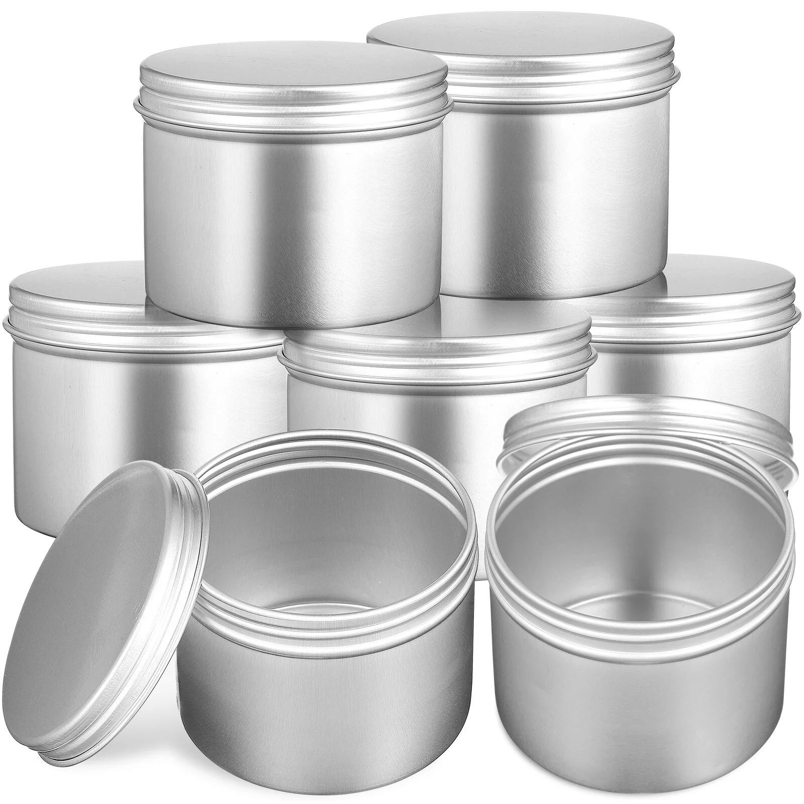 

Tin Tins Lids Containers Jar Empty Box Metal Cans Storage Aluminum Tea Jars Salve Round Candy Lid Lip Balm Screw Container Boxes