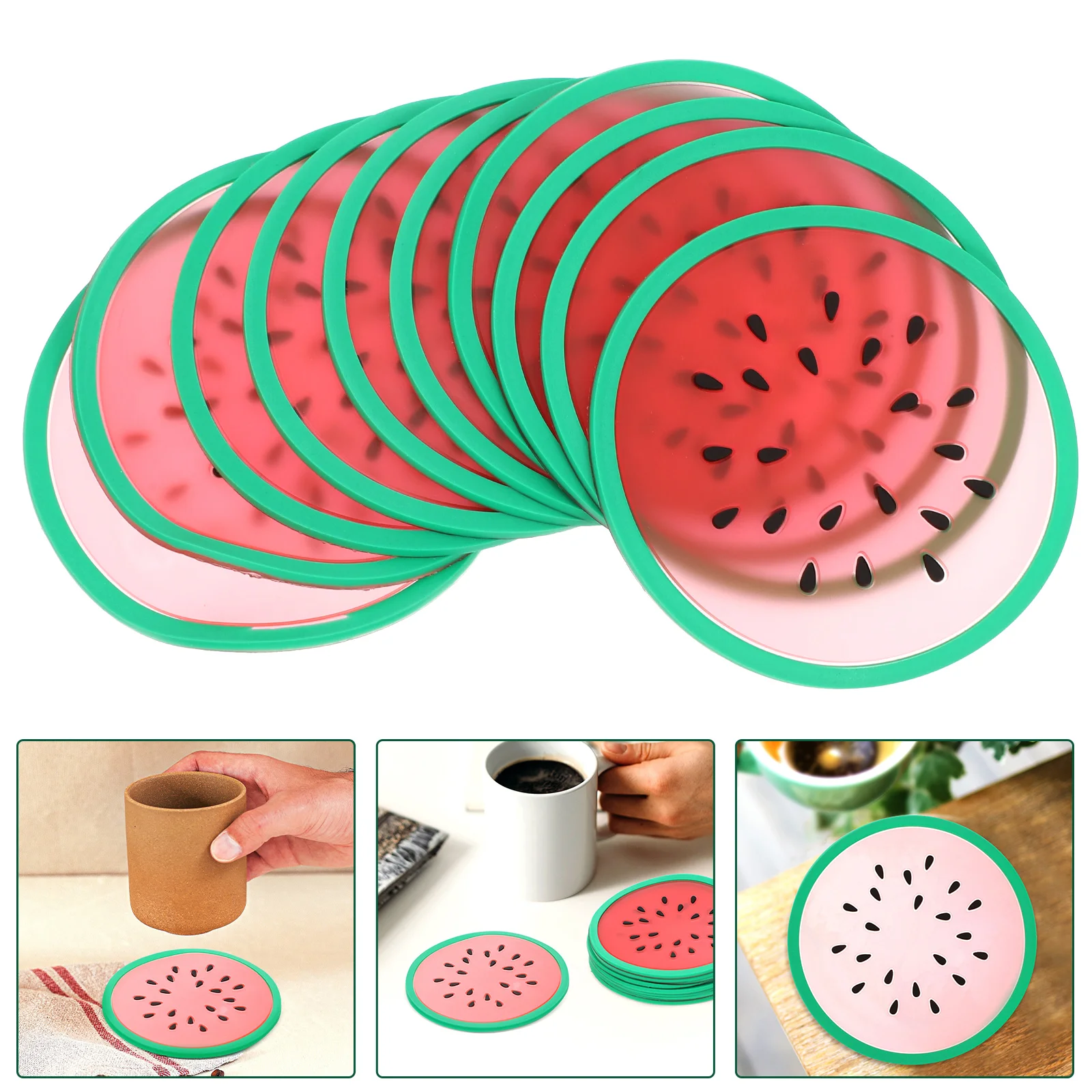 

10pcs Coffee Table Housewarming Gift Coasters Funny Coasters For Adults Silicone Coaster for Bottle Cup Coffee Shop