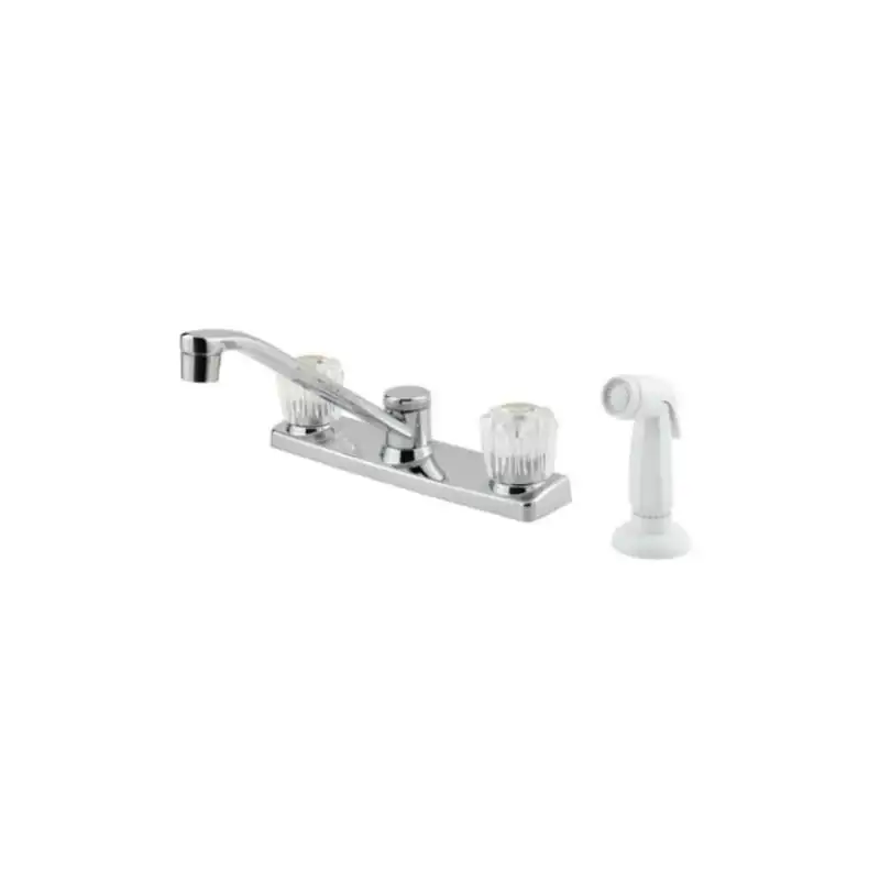 

Series 2-Handle Kitchen Faucet with White Side Spray in Polished Chrome