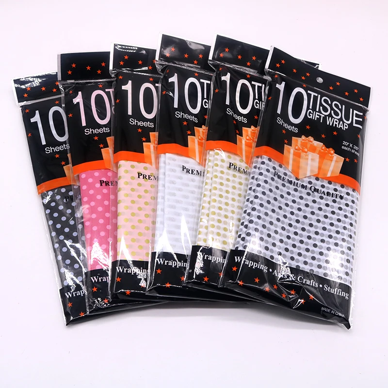 S Multicolor Dot Print Tissue Paper Bookmark Gift Wrapping P
