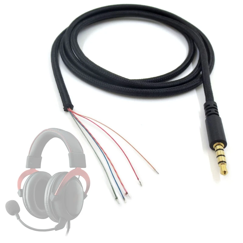 

Headphone Cable 3.5mm Male Plug Jack Connector Audio Cord Line for Hyper X Cloud II Core Pro Cloudx -Stinger Revolver S