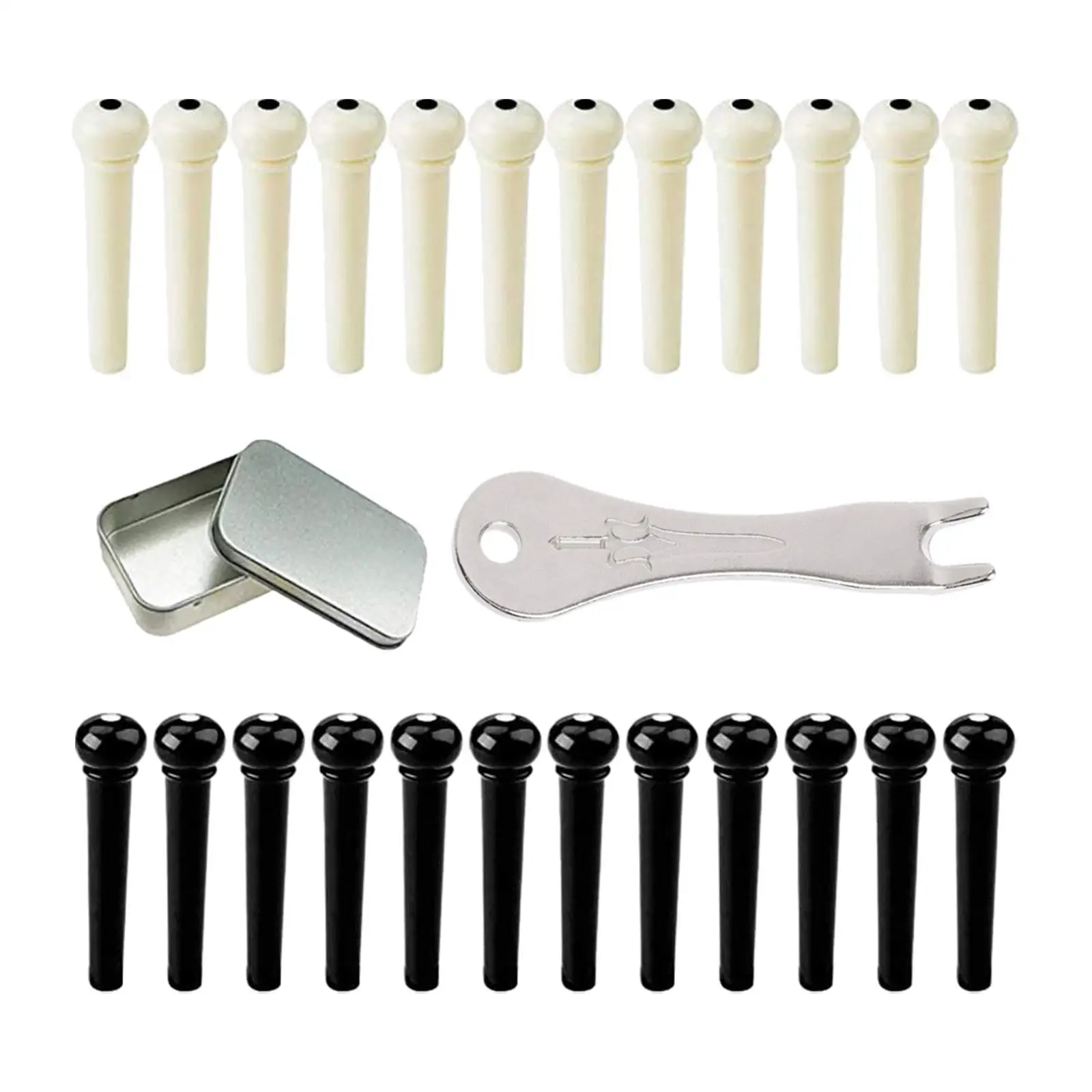 

24x Guitar Bridge Pins Replacement Parts Accessories Lightweight with Bridge Pin