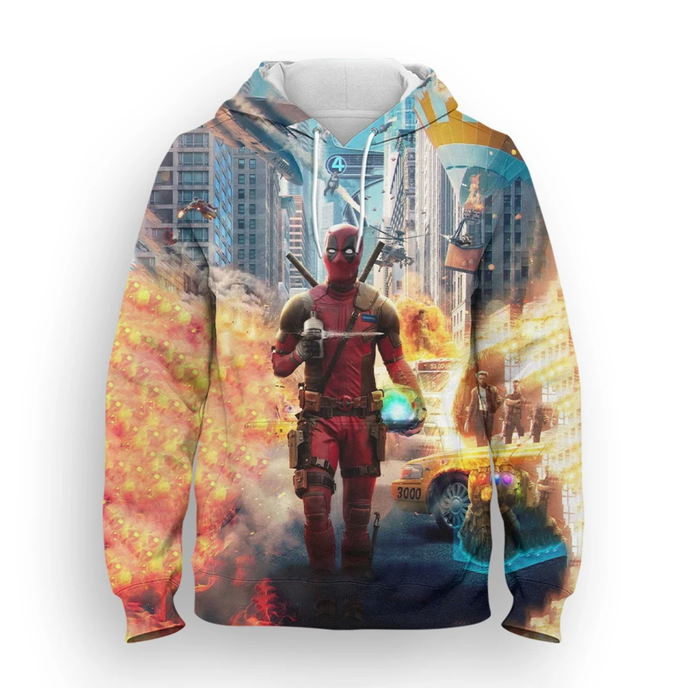 

Disney Men's and Marvel Deadpool 3D Printed Cool Men's Sweatshirt Spring Harajuku Style Men's Fashion Hoodie