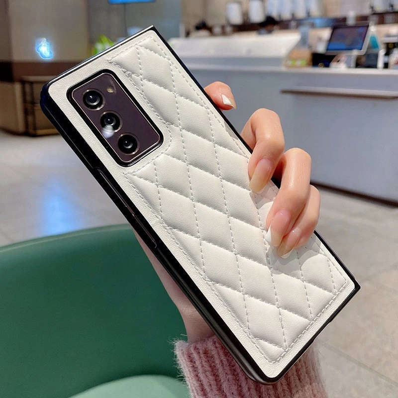 

Роскошный кожаный чехол-книжка с ромбовидным узором для Samsung Galaxy Z Fold 3