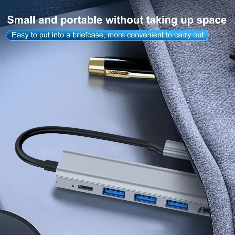 USB-концентратор 4K HD-адаптер TYPE-C к HD 5-в-1 USB-C HD-концентратор для ноутбука MaBook Pro Ar M2 M1