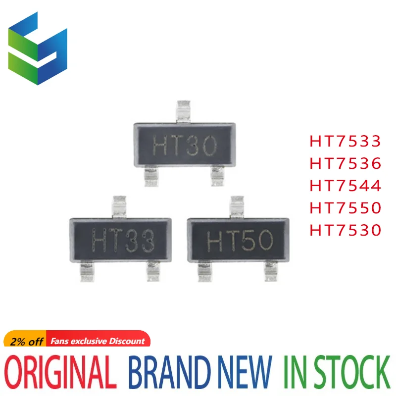 10 шт. HT7530 HT7533 HT7536 HT7544 HT7550 HT30 HT33 HT36 HT44 HT50 3 в 3,3 В 5 в 4,4/3,6 В SOT23 SMD LDO линейный регулятор низкого выпадения