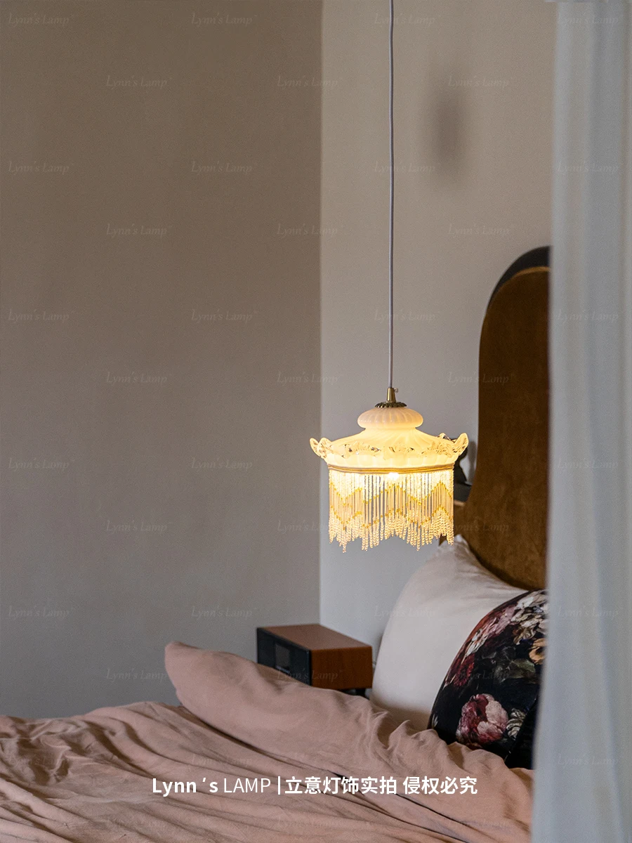 

Middle Ancient American Court Small Droplight Dining Room Entrance French Tassel Cloakroom Glass Bedside