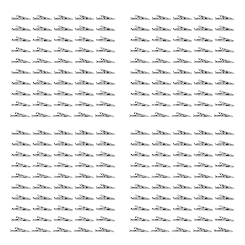 

200 Pcs Silver Tone Metal Alligator Clip Crocodile Clamps