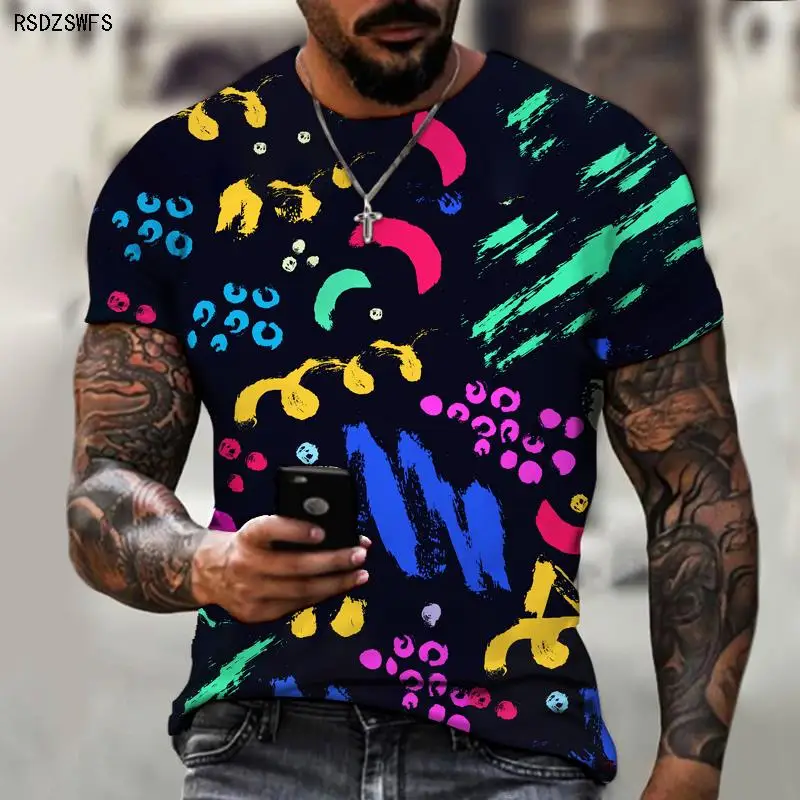 

Casual fashion men's summer T-shirt oversize 5XL retro European and American style 3d printed streetwear