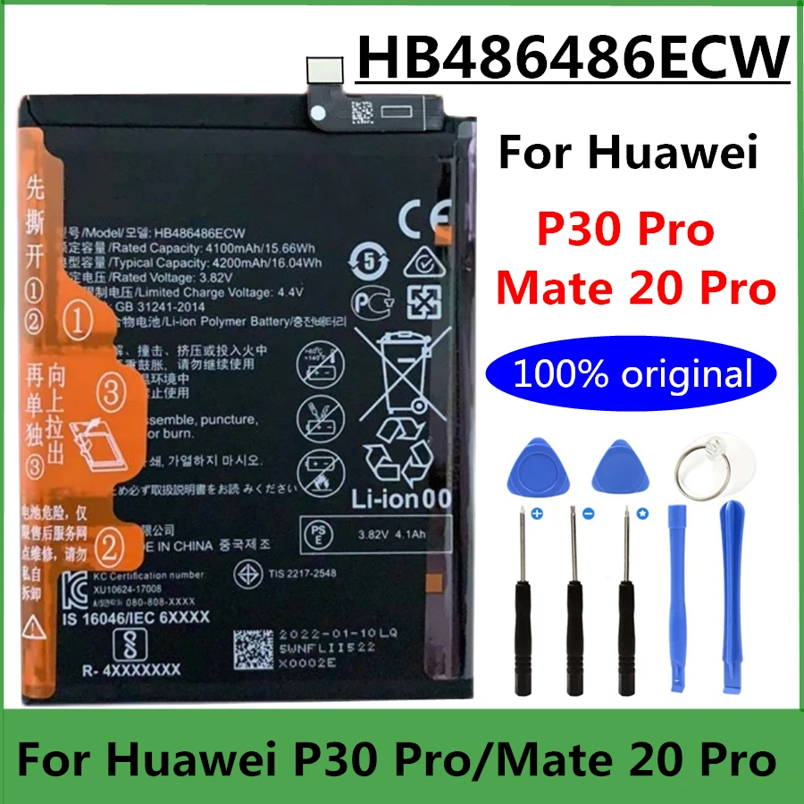 

Новый оригинальный аккумулятор 4200 мАч HB486486ECW для смартфонов Huawei P30 Pro Mate20 Pro Mate 20 Pro