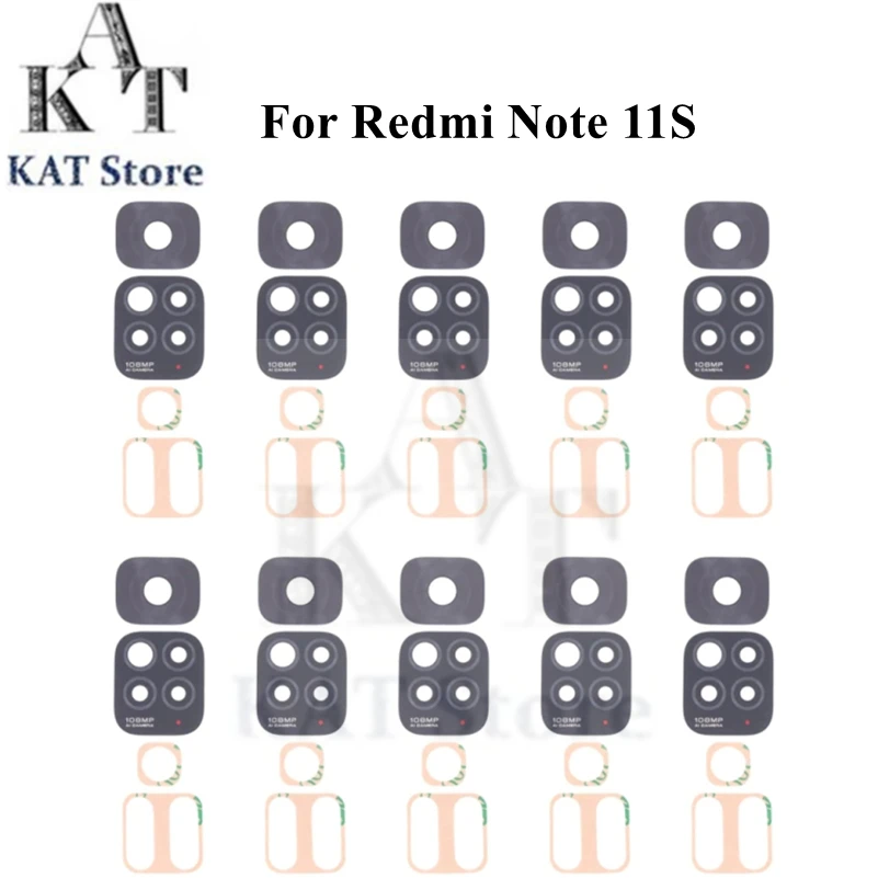 

Запасные части для задней камеры Redmi Note 11S, 10 шт., стеклянные линзы с клеем, без рамки