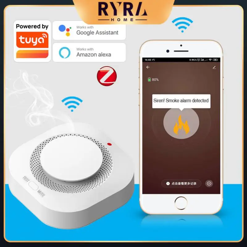

Smoke Sensor App Control Wireless Progressive Sound Photoelectric Safety Prevention Family Security Smart Fire Alarm Zigbee 9v