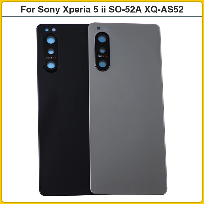 

Оригинал для Sony Xperia 5 ii SO-52A задняя крышка батарейного отсека стеклянная панель Задняя крышка корпус камера объектив клей Замена