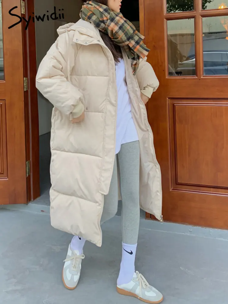 Syiwidii Long Parkas Winter Puffer Jacket Women 2022 Thicken Warm Bubble Coat Oversized Outerwear Korean Autumn Casual Jackets