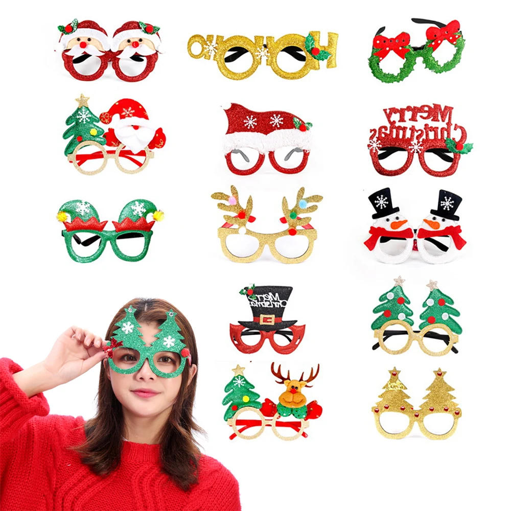 

6/10/20 шт. Рождественская шляпа, очки, реквизит, детский подарок, Санта-Клаус, Рождественская елка, лось, праздничный костюм, очки, Рождественское украшение, 2023 Ноэль