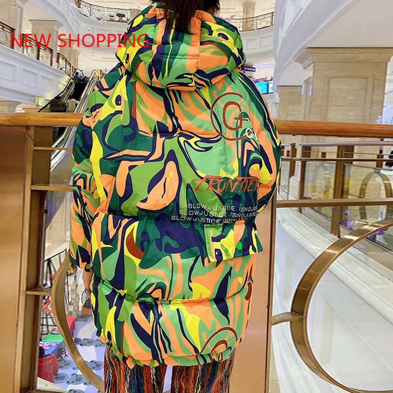 2023 Winter Outfits Women's Jacket Hooded Parka Down Cotton Coat Double Zipper Glossy Padded Jackets Casual Warm Outwear Parkas