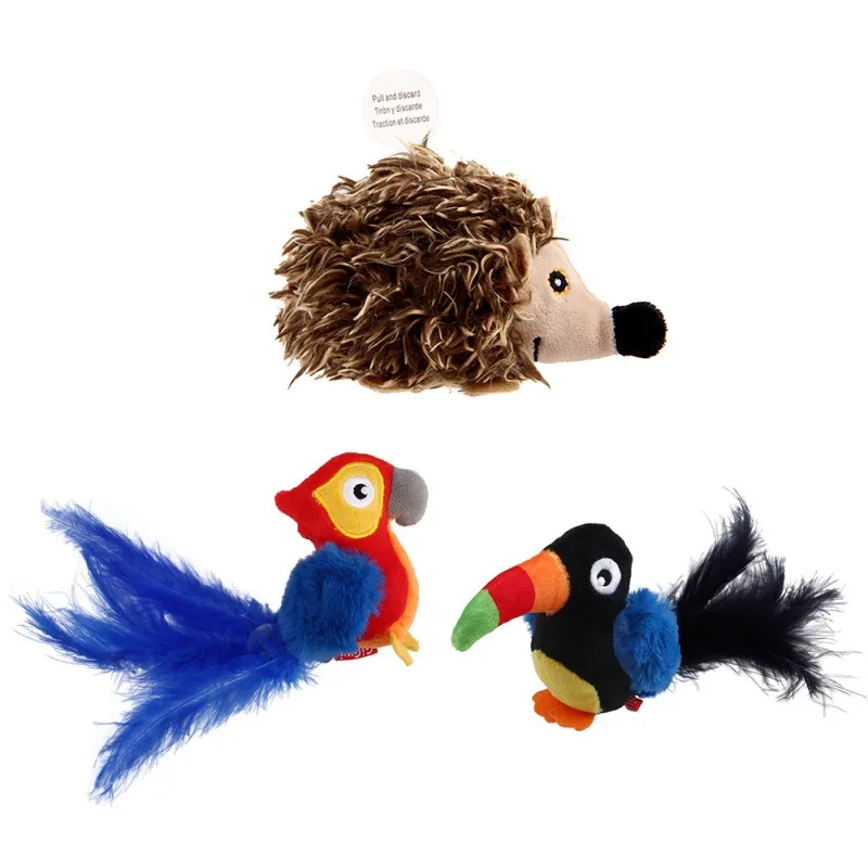 Милый Попугай Ежик игрушки для домашних животных Длинная форма птицы плюшевая