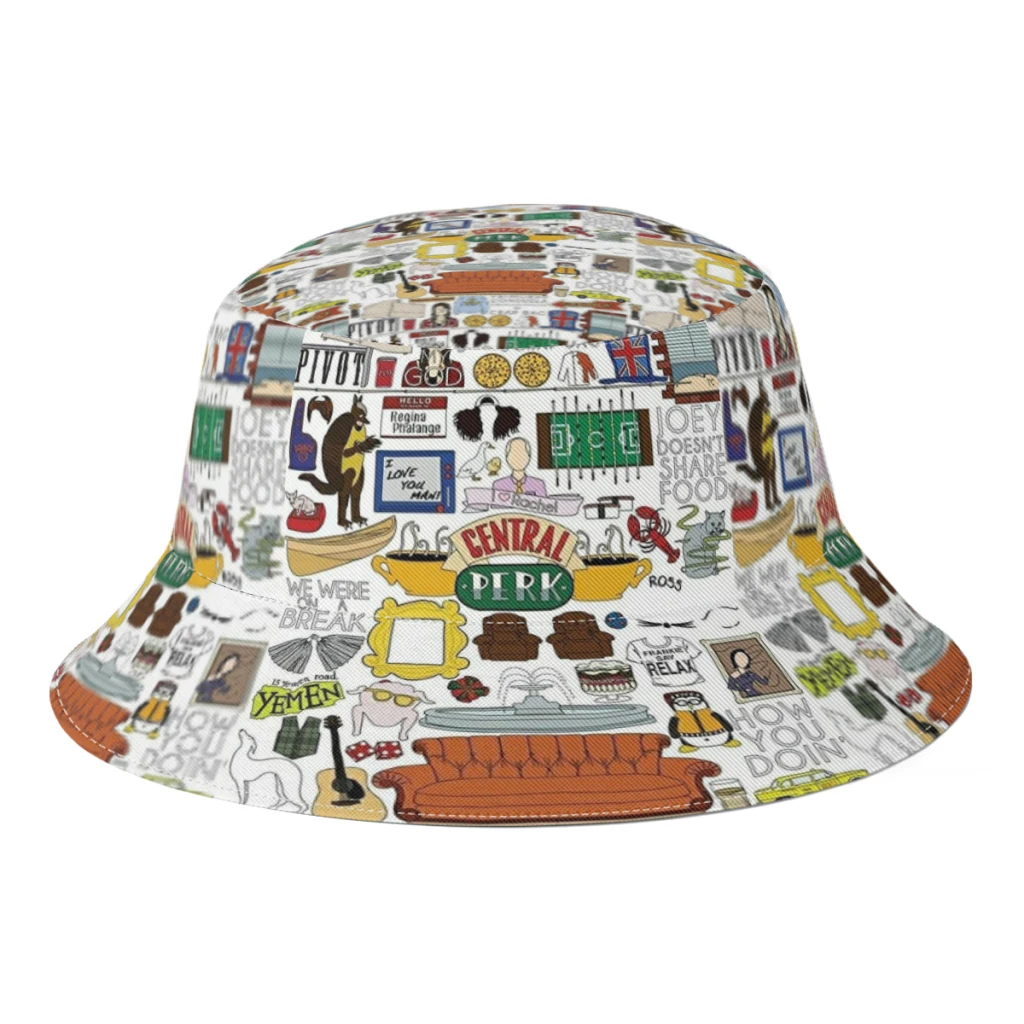 

Spring Friends TV Show Series Bucket Hats for Woman Man Customized Central Perk Fisherman Hats Travel Boonie Hat