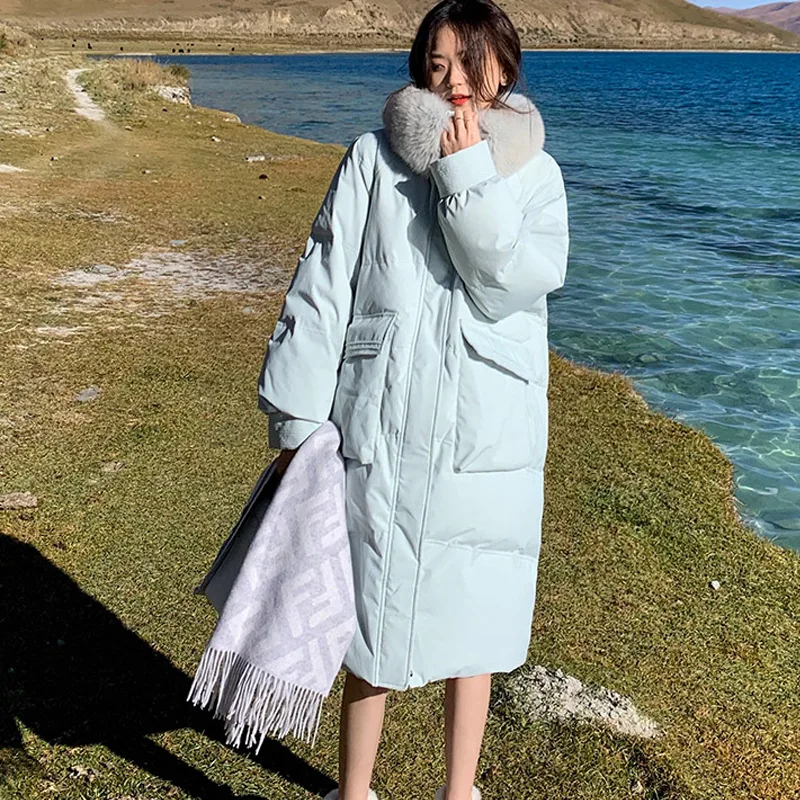 New Winter Coat for Women Coats Parkas Jackets Fur Collar Cotton Padded Jacket Korean Fashion Super Hot Coats Oversize