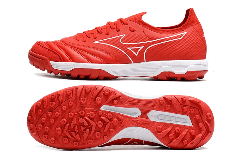 Original Mizuno Creation MORELIA NEO Knitting TF Men's Sports Shoes Mizuno Outdoor Sneakers Red Color Size Eur 40-45