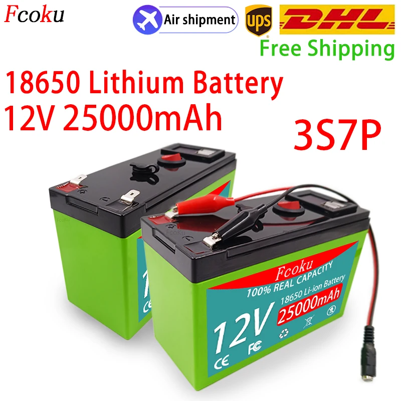 

Новинка 18650 3S7P 12 В 25000 мАч фотоаккумулятор с USB + DC, для распылителей, электромобиля, литий-ионный аккумулятор, Встроенный BMS