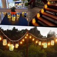 5pc solar power mason jar lid lights waterproof fairy firefly jar lids string lights for outdoor patio garden xmas wedding party
