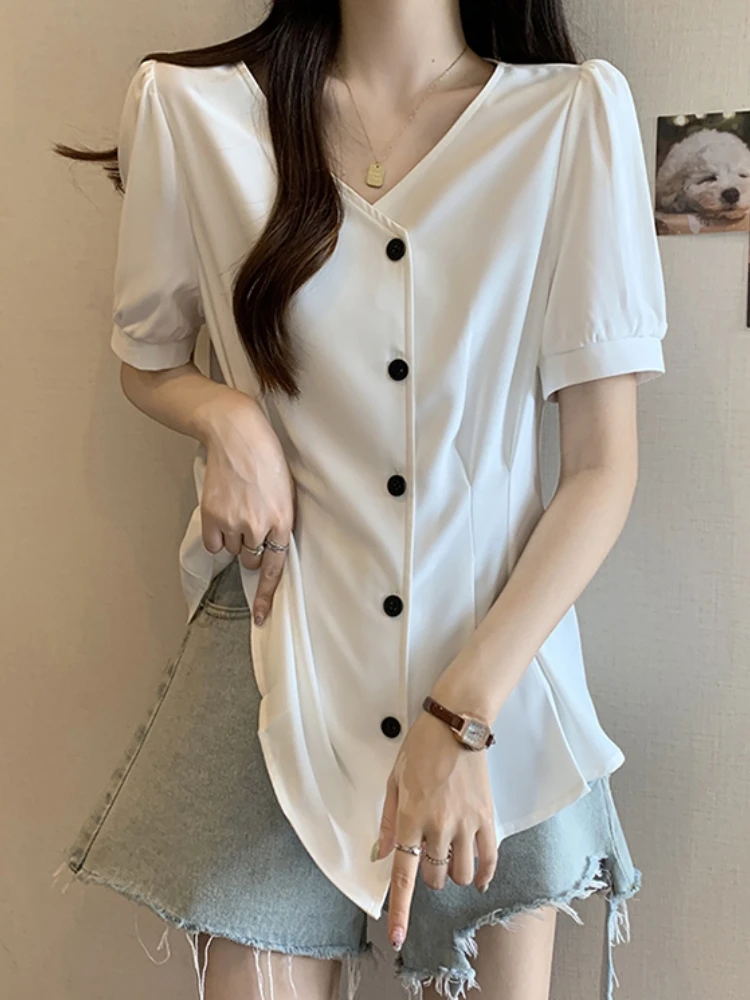 Advanced Design Sense Базовые рубашки с короткими рукавами и v-образным вырезом женские