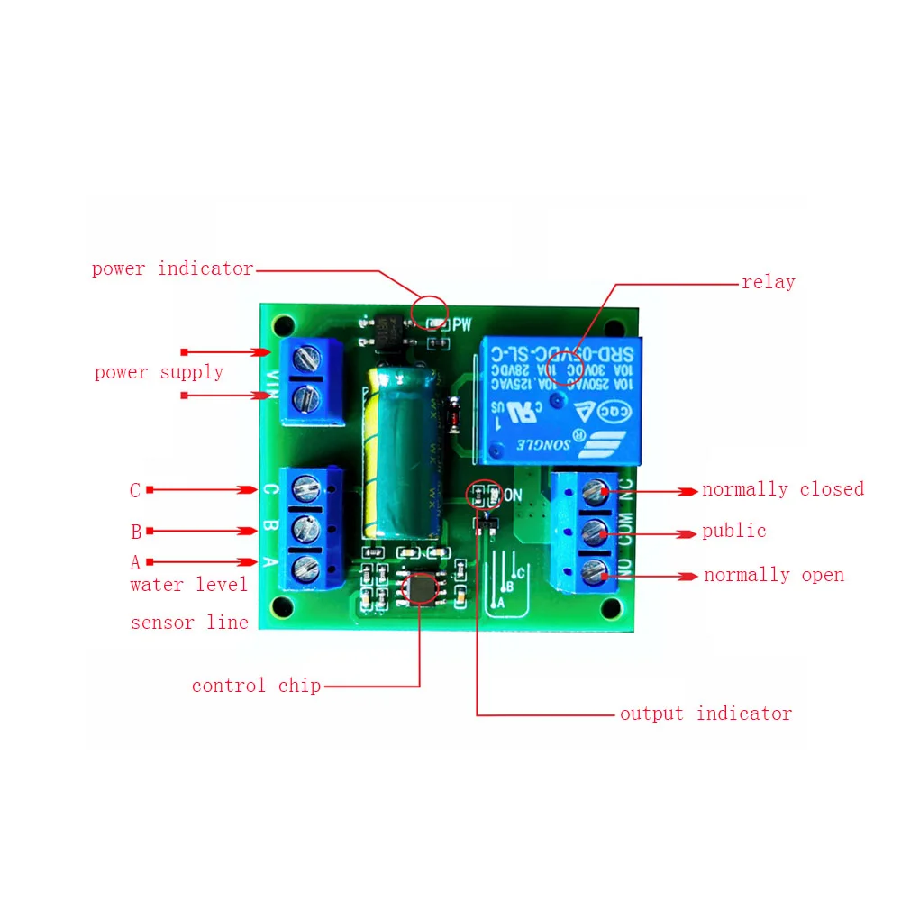 

3pcs 5V/12V Water Level Automatic Controller Relay Liquid Sensor Switch Solenoid Valve Motor Pump Automatic Level Control Relay